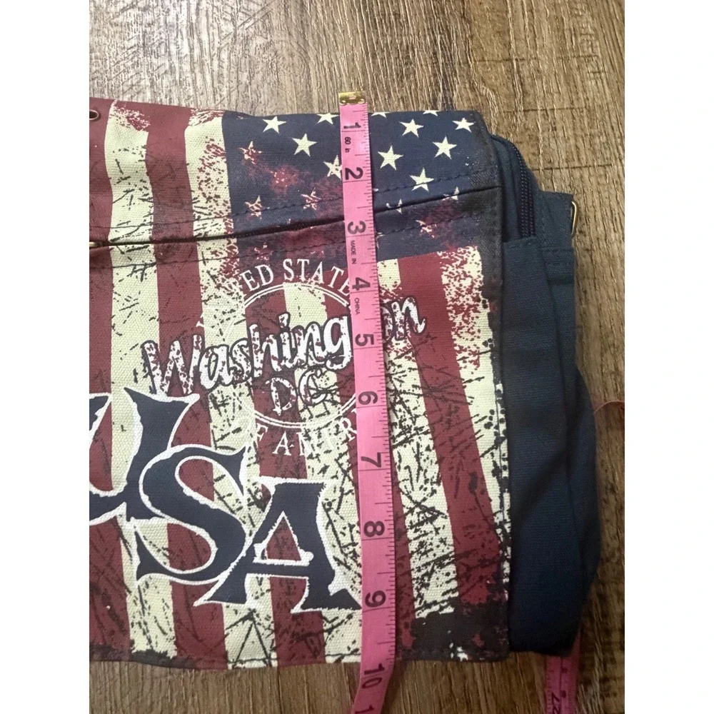 Robin Ruth Washington DC USA Messenger Bag American Flag Canvas Crossbody NEW
